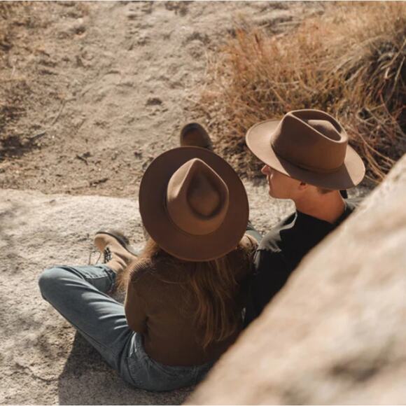 Will + Bear Calloway Tan | Brown Widebrim Fedora - Picture 6 of 9